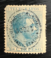 Timbre Oblitéré Telegrafos Espagne Colonies Et Dépendances Philipines - Philippines