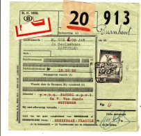 Belgien Bahnpost, Colis Postaux, Wetteren - Kasterlee 1959 - Other & Unclassified