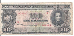 BOLIVIE 100 BOLIVIANOS  L.1945 VF P 142 - Bolivien