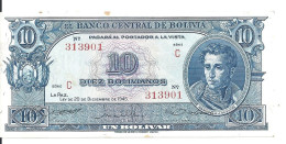 BOLIVIE 10 BOLIVIANOS L.1945(1952) AUNC P 139 C - Bolivien