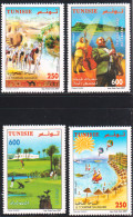 2007-Tunisie/Y&T1596- 1599 - La Journée Nationale Du Tourisme , Série Compléte- 4V - MNH***** + Prospectus - Other & Unclassified