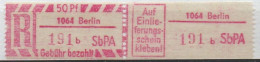 DDR Einschreibemarke Berlin SbPA Postfrisch, EM2B-1064bI Zh - Etiquetas De Certificado