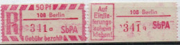 DDR Einschreibemarke Berlin SbPA Postfrisch, EM2B-108aI(2) Gt - R-Zettel