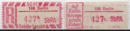 DDR Einschreibemarke Berlin SbPA Postfrisch, EM2B-108bI(2) Gt - R-Zettel