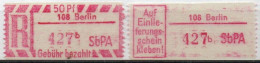 DDR Einschreibemarke Berlin SbPA Postfrisch, EM2B-108bI(2) Gt - Labels For Registered Mail