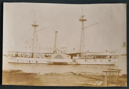 Superbe Photographie De L'USS Ashuelot, Canonnière Américaine Dans Les Eaux Japonaises Vers 1875 - Schiffe