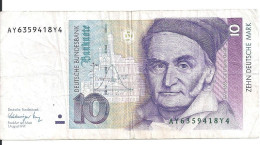 ALLEMAGNE 10 MARK 1991 VF P 38 B - 10 Deutsche Mark