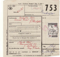 Belgien Bahnpost, Colis Postaux,  Antwerpen - Merksplas 1959, Nr. 753 - Other & Unclassified