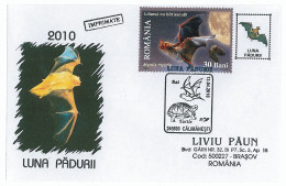 COV 10 - 927 BAT, Romania - Cover - Used - 2009 - Chauve-souris