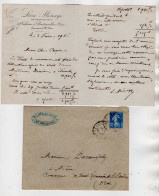 TB 4655 - 1918 / 26 - 2 Lettres & 2 Reçus De Me L. MENAGE, Notaire à BRETONCELLES Pour SAINT GERMAIN DE LA COUDRE - 1877-1920: Semi-Moderne