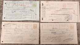 Iran Persian  Shah Pahlavi  4x Promissory Notes (cheques) چهار عدد سفته (چک) دوره شاه - پهلوی - Diplômes & Bulletins Scolaires