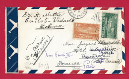 !!! LETTRE PAR AVION DE CUBA POUR LA FRANCE DE 1941, CENSURE ALLEMANDE AU VERSO - Airmail