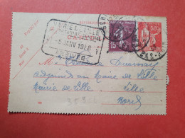 Entier Postal + Complément De Barembach Pour Lille En 1938 - Réf 3077 - Letter Cards