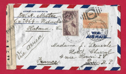 !!! LETTRE PAR AVION DE CUBA POUR PARIS DE 1941, CACHET DE HABANA, AVEC CENSURE - Posta Aerea