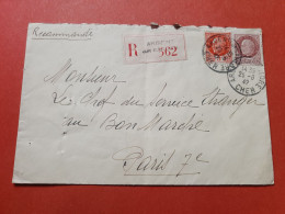 Enveloppe En Recommandé De Argent Sur Sauldre Pour Paris En 1942 - Réf 3081 - 1921-1960: Modern Period