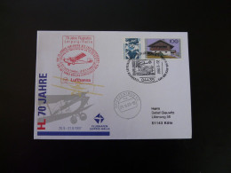 Vol Special Flight Cover 70 Jahre Leipzig Airport JU52 Lufthansa 1997 - Lettres & Documents