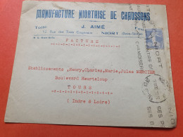 Enveloppe Commerciale De Niort Pour Tours En 1930 - Réf 3094 - 1921-1960: Modern Tijdperk