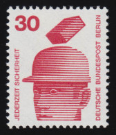 406a Unfall 30 Pf 300er-Rolle Schwarze Nr., Einzelmarke + Nr. ** - Rolstempels