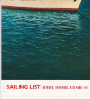 9277  --CROATIA  HRVATSKA   JUGOLINIJA    SAILING  LIST    1971 - Sonstige & Ohne Zuordnung