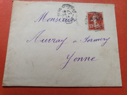 Semeuse Surchargé FM Sur Enveloppe En Fm De Sens Pour Sormery En 1914 - Réf 3100 - Lettres & Documents