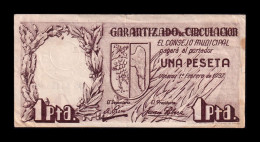 España Spain Billete Local Guerra Civil Vinaroz 1 Peseta 1937 Mbc Vf - Autres & Non Classés