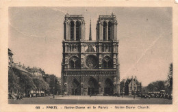 FRANCE - Paris - Notre Dame Et Le Parvis - Notre Dame Church - Carte Postale Ancienne - Notre Dame Von Paris