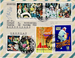 BRAZIL 1970 AIRMAIL R - LETTER SENT FROM BOTAFOGO TO MONTEVIDEO - Storia Postale