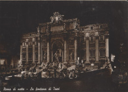 Cartolina Roma Di Notte - La Fontana Di Trevi - Fontana Di Trevi