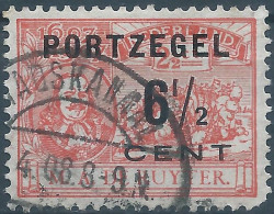 HOLLAND-NETHERLANDS-NEDERLAND,1907 Travelstamps: Revenue Tax-Fiscal,Overprinted Portzegel 6½C,Oblitéré - Impuestos