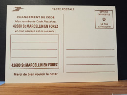 Code Postal. Carte Postale Blanche, En Franchise Pour Le  42680 St MARCELLIN EN FOREZ. Neuve - Cartas & Documentos