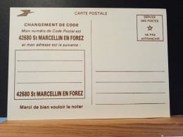 Code Postal. Carte Postale Blanche, En Franchise Pour Le  42680 St MARCELLIN EN FOREZ. Neuve - Lettere