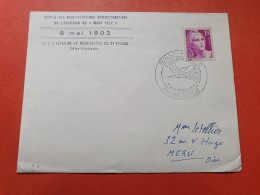 Oblitération Commémorative Sur L'Eruption Du Mont Pelé Sur Enveloppe En 1952 Pour Meru - Réf 3116 - 1921-1960: Modern Period