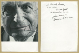 André Chouraqui (1917-2007) - Penseur Israélien - Carte Dédicacée + Photo - 2001 - Ecrivains