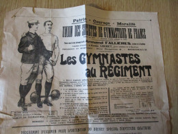 Publicité  Pub Information Brevet D'aptitude Militaire Gymnastes Du Régiment Union Des Sociétés De Gymnastique En L'état - Advertising