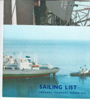 9282  --CROATIA  HRVATSKA   JUGOLINIJA    SAILING  LIST    1973 - Otros & Sin Clasificación