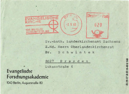 DDR Brief AFS Evangelische Forschungsakademie Berlin 1983 - Macchine Per Obliterare (EMA)