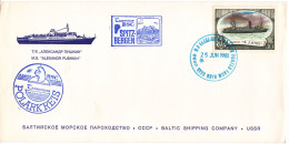 URSS  Navire ALEXANDR PUSHKIN Compagnie Maritime De La Baltique  1981 - Navires & Brise-glace