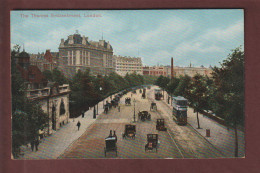 CPA -- LONDON - The Thames Embankment - Avec Tramways Et Voitures - Carte Animée - Neuve - 2 Scan - River Thames