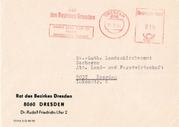 DDR Brief AFS Rat Des Bezirkes Dresden 1984 - Macchine Per Obliterare (EMA)