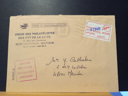 Code Postal. Lettre Circulée Des PTT En Franchise Avec Timbre-vignette 42160 Oblitérée à Andrézieux-Bouthéon - Brieven En Documenten