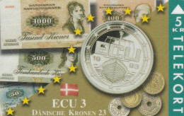 Denmark, TP 085B, ECU-Denmark, Mint, Only 1200 Issued, Coins And Notes, 2 Scans. - Danimarca