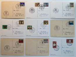 Germany LOT (nine Postcards) FDC First Day Postcards Munchen Bonn Berlin Hamburg Hannover Kiel Völklingen - 1950-1970