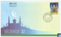 Sri Lanka Stamps 2021, EID Milad Un Nabi, Prophet Muhammad, Mawlid, Muslim, Mosque, Masjid, FDC - Sri Lanka (Ceylon) (1948-...)