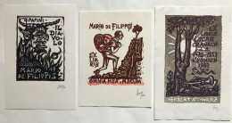 Lot Avec 12 Ex-libris. Remo Wolf.  Lot With 12 Exlibris. Remo Wolf - Ex-libris