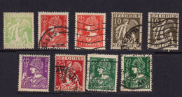 Belgique 1932-1935 Allégories Cérés Et Mercure  - COB 335 à 340a (complet- 9Timbres), Oblitérés, - 1932 Ceres And Mercurius