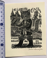 Ex-libris Antoon Vermeylen. Moulin Maître Chat Botté. Exlibris Antoon Vermeylen. Wind Mill Booted Cat Puss In Boots - Ex-libris