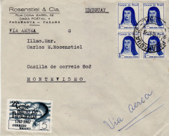BRAZIL 1967  AIRMAIL  LETTER SENT TO MONTEVIDEO - Cartas & Documentos