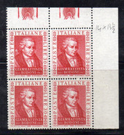 QUS180 - REPUBBLICA 1964, Serie N. 980 IN QUARTINA : BODONI - 1961-70: Mint/hinged