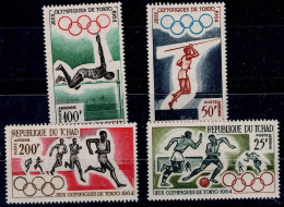 CHAD 1964 SUMMER OLYMPICS GAMES TOKYO MI No 120-3 MNH VF!! - Ete 1964: Tokyo