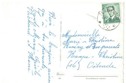 TP 1066 Baudouin Lunettes S/CP Fantaisie Obl. Relais - Etoiles Plainevaux 1961 > Ostende - Sterstempels